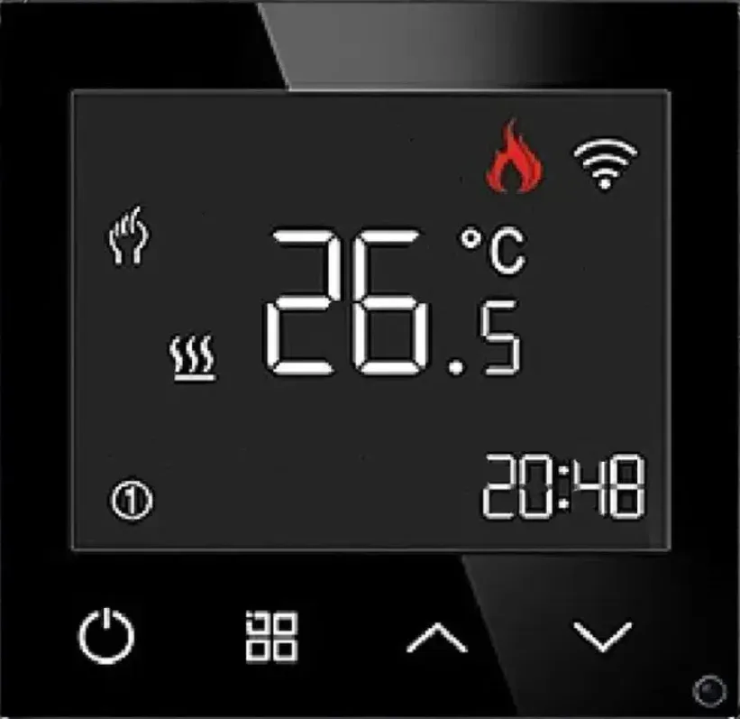 Розумний Wi-Fi терморегулятор WALLPAD сенсорний для водяної теплої підлоги, чорний, модуль без рамки